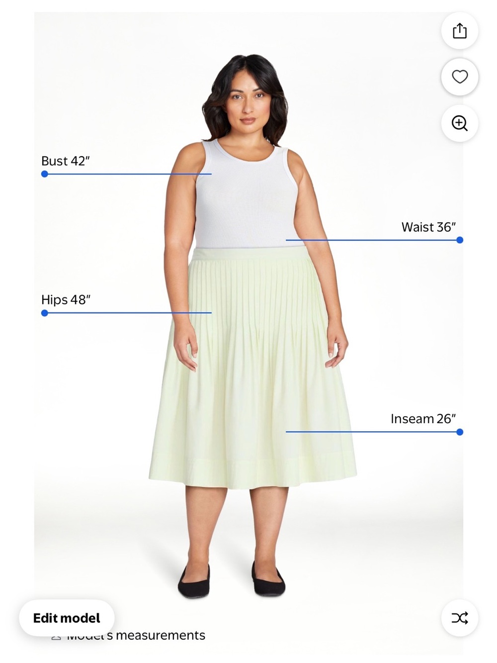 NWT Free Assembly Women’s Pintuck Pleated A-Line Midi Skirt Yellow Size Large - Picture 4 of 5